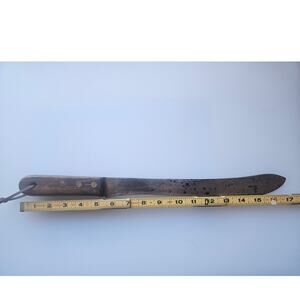 Antique Long Bladed Kitchen Knife Wooden Handled Butcher or Watermelon Knife
